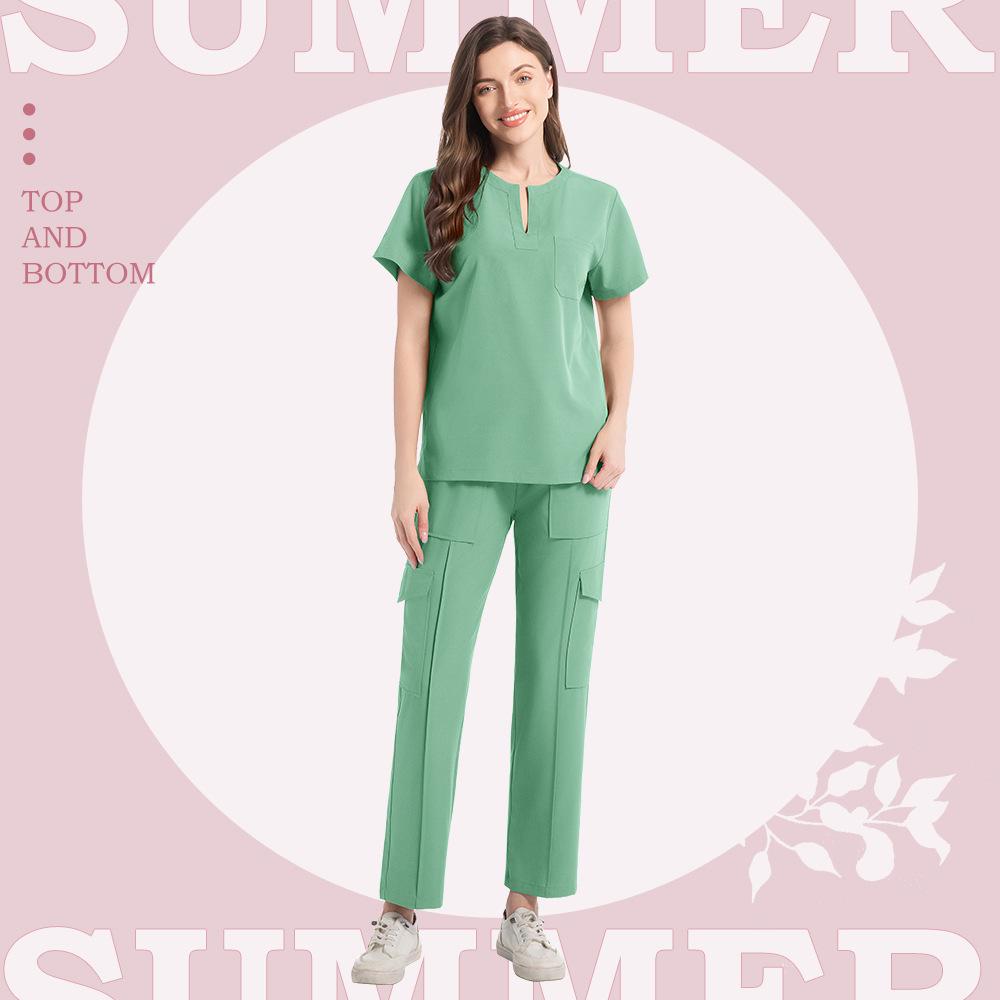Women's Short Sleeve Scrub Suit for Nurses and Doctors - Medical Uniform for Operating Room