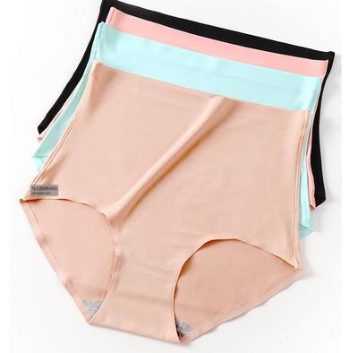 Женские трусы больших размеров с высокой талией, бесшовное нижнее белье из ледяного шелка, большие трусики, шорты XL 2XL 3XL 4XL 5XL 6XL