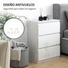 3 Drawer Dresser Modern Bedroom Dresser With Anti Tip Design 55x34x75 Cm Glossy White