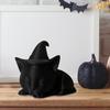 Черная кошка фигурка украшение на Хэллоуин спящая ведьма кошка скульптура настольное украшение для дома улицы сада крыльца стола