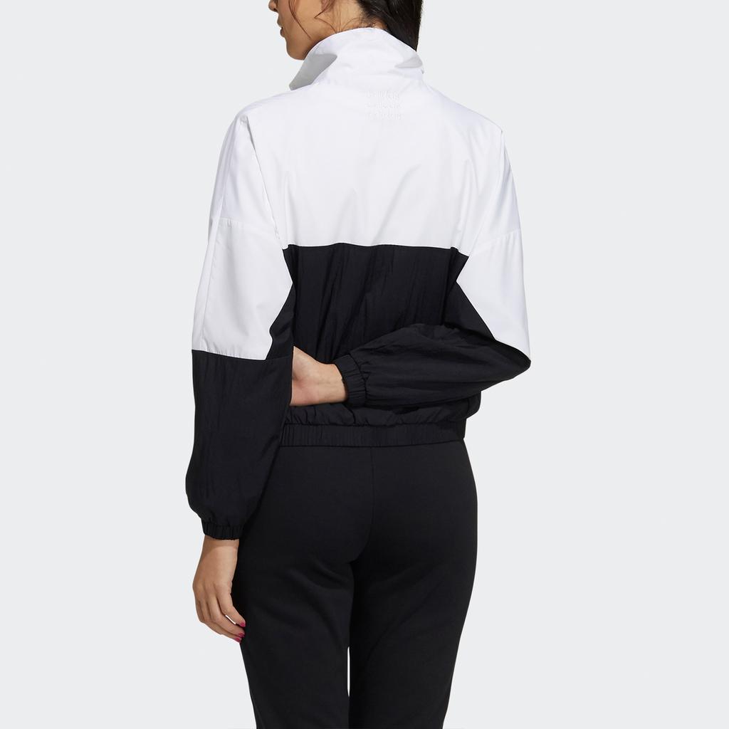 Adidas Женская тканая спортивная куртка Neo W Icons CE+ с воротником-стойкой и контрастным принтом логотипа, черная GP5425