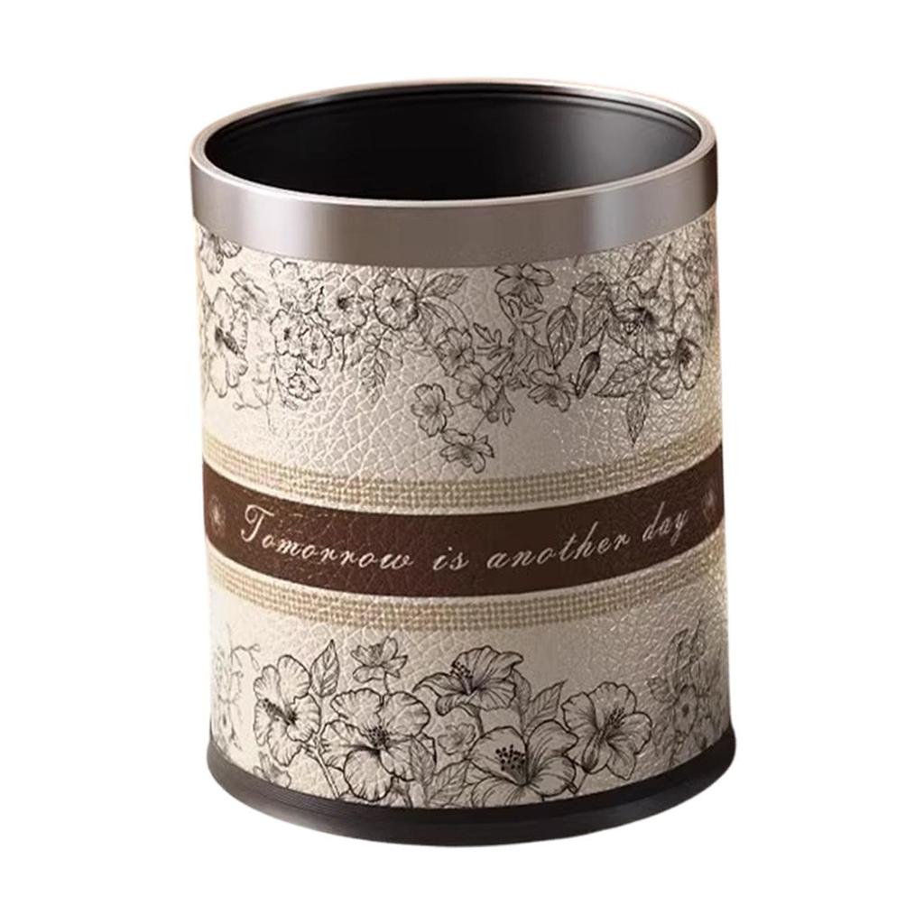 Round Trash Can Versatile Stylish Wastebasket for Living Room Bedroom Indoor