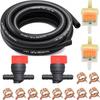 Tnisesm 1/4 Inch ID Fuel Line Hose 10 Feet + 20Pcs 2/5" ID Hose Clamps For Kawasaki Kohler Briggs & Stratton Small Gas Diesel Powersports Engines And