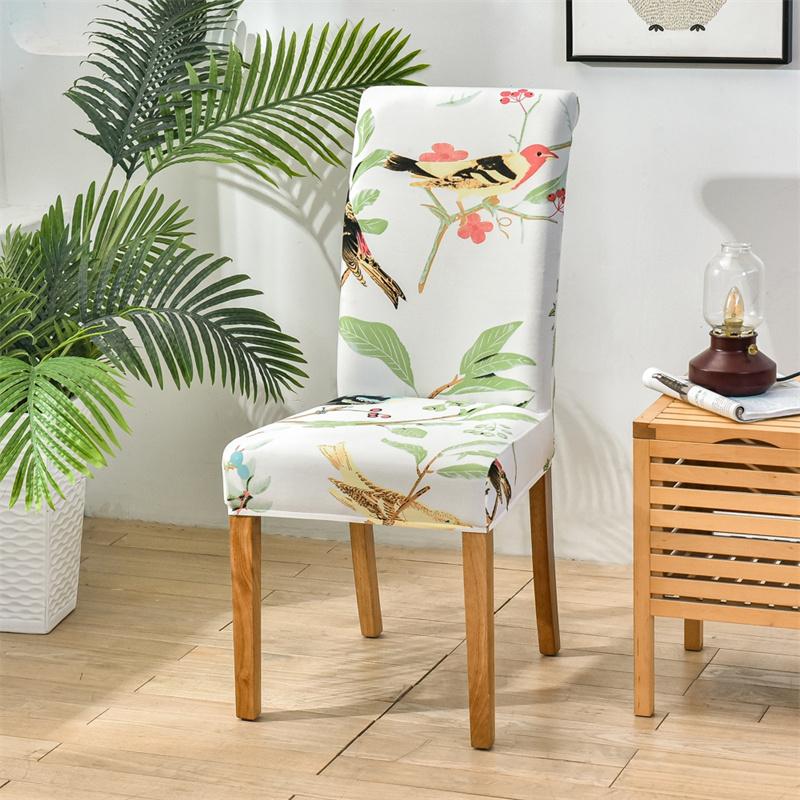 Printed Stretch Spandex Chair Cover Anti Dirty Elastic Seat Slipcover For Dining Room Office Wedding Party