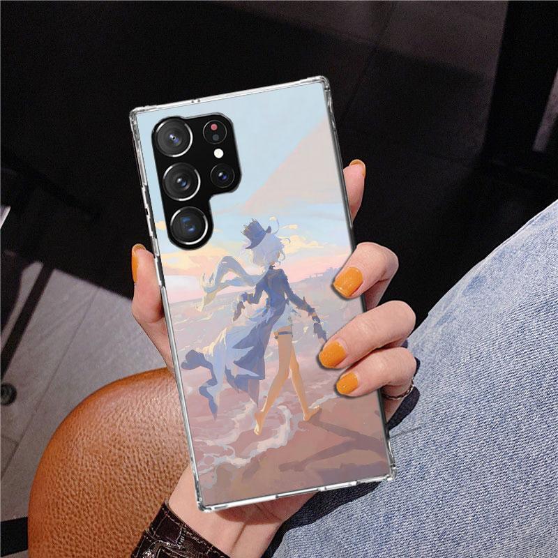 Милый чехол для телефона Furina Genshin Impact для Samsung Galaxy S26 S25 Edge S23 S24 Ultra S22 Plus S21 S20 FE Уникальная крышка Мягкий чехол