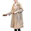 Trench Knee Zipper Puff Tall Sleeve Short Stature 10 Korean 10 Quarter Full Double Designed Beige [J-Scott] Women's Coat, Beige, Length, Pocket,