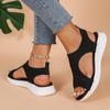 Foreign Trade Large Size Thick-soled Fish Mouth Sandals Fly-woven Mesh Breathable One Pedal European and American Mesh Casual Sandals Women's Shoes