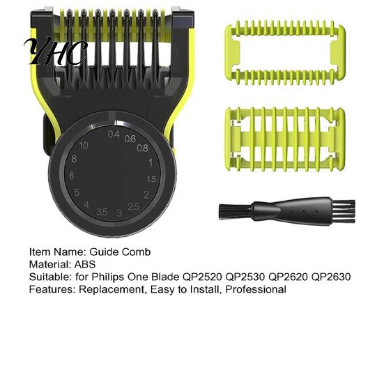 ABS Guide Comb Set 14 Length Adjustable for Philips One Blade QP2520 QP2530 QP2620 QP2630 Electric Trimmer Shaver Attachment Positioning Cleaning