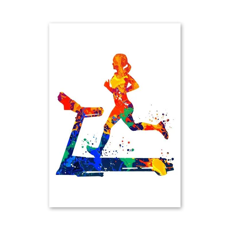 Абстрактные акварельные плакаты и принты молодые баскетболисты современное настенное искусство холст живопись для спортивных комнат украшение дома