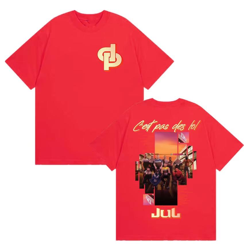 Rapper Jul Cest Pas Des Lol Tour 2026 Merch T Shirt Unisex Unisex Retro Harajuku High Quality Tshirt Hip Hop Oversized Tees Unisex