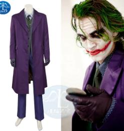 The Dark Knight Joker Heath Ledger Cosplay Suit, Halloween Men Stage Outfit