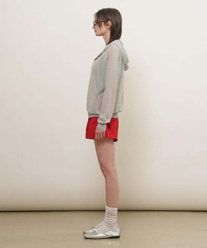 GENERALIDEA Sheer Hooded Knit Pullover [Melange Grey] / Gf2Lkp526