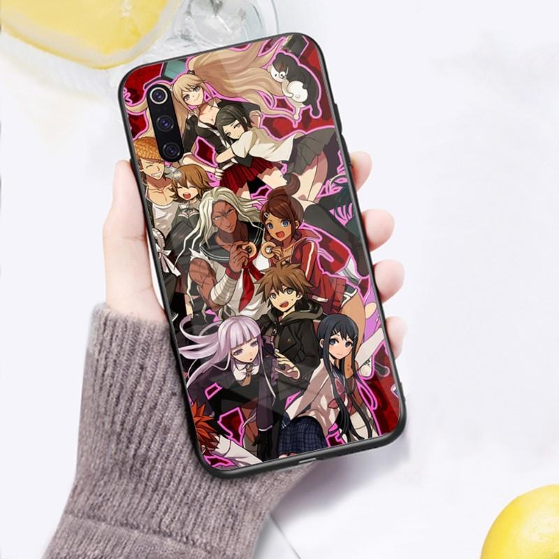 Cool Anime Danganronpa Phone Case For Xiaomi 12 11T 10 9 Redmi Note 11 10 10S Pro Redmi 9 9A 8 Black PC Glass Phone Cover
