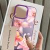 Чехол для iPhone 17 Pro Max XR 14 16 15 Plus 11 12 XS 13 Pro Air Задняя крышка телефона Розовый узор с цветами лилии