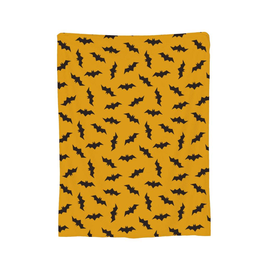 Cartoon Bat Halloween Gothic Blankets Fleece Winter Portable Lightweight Thin Throw Blanket for Bed Bedroom Rug Piece