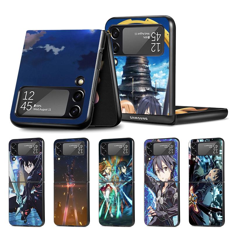 Sword Art Online Anime Z Flip 7 Phnoe Case For Samsung Z Flip 6 5 4 3 5G Galaxy ZFlip7 ZFlip4 ZFlip5 ZFlip6 ZFlip3 Phone Cover 4