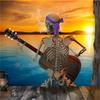 5D Diy Diamond Painting Skeleton Guitar Playing Embroidery Cross Stitch Home Decor Handmade Gift
