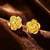 Серьги Rose Gold, Модные Элегантные Молодежные Серьги, Изысканные Объемные Розы, Новые Маленькие Серьги