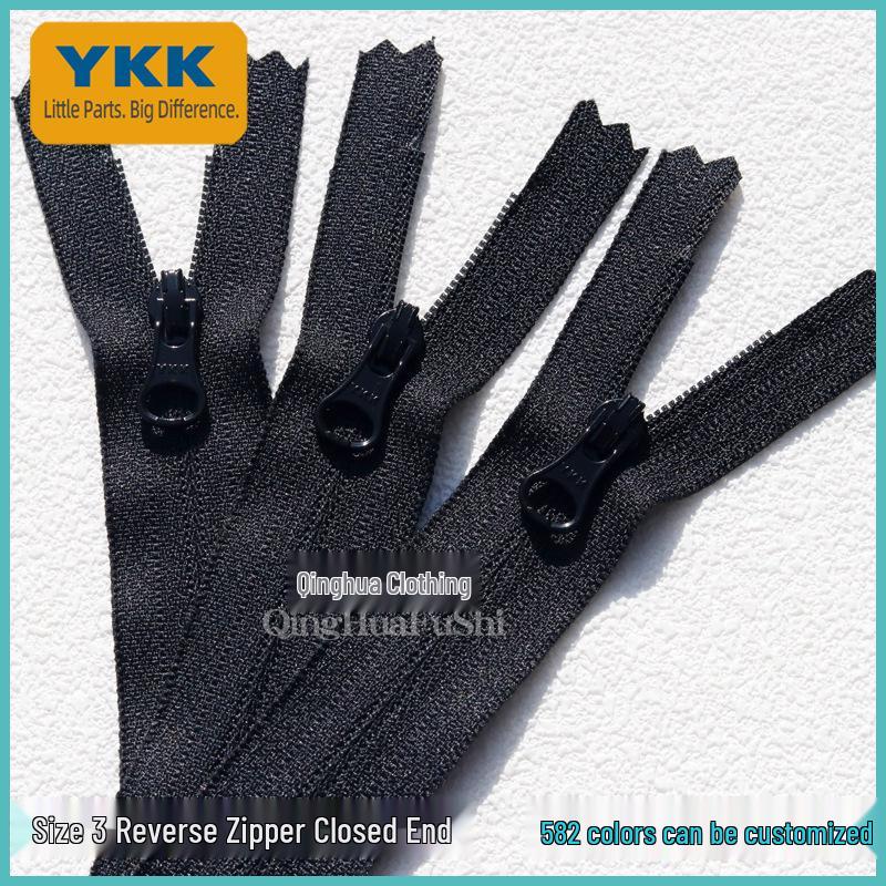 YKK №. 3 нейлоновая молния с обратным открыванием и замком для кошельков и одежды