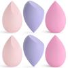 Make Up Sponge 6 Pieces Beauty Blender Sponges Washable Latex-Free Cosmetic Sponge Flawless Foundation Puff Cosmetic Tool for Liquid Cream and Powder