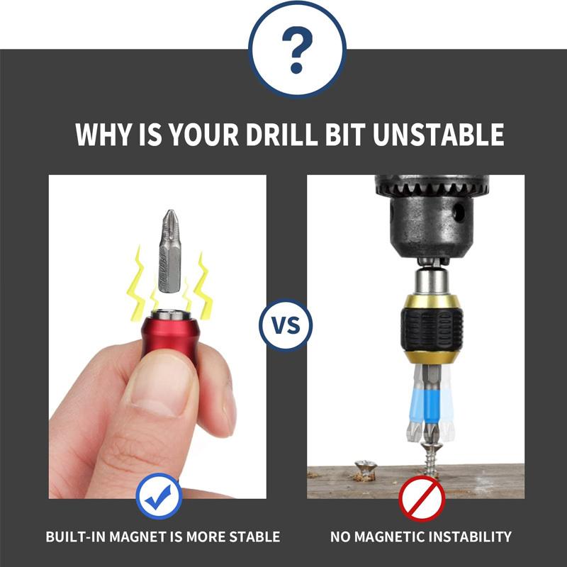 Quick Release Screwdriver Drill Bit Extension Magnetic 1/4 Inch Head Transfer Lever Self-locking Adapter Rod 100 150mm Hand Tool