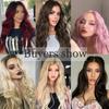 MISSQUEEN Long Ombre Red Wigs for Women Middle Part Curly Wigs Natural Looking Synthetic Heat Resistant Fiber Wigs