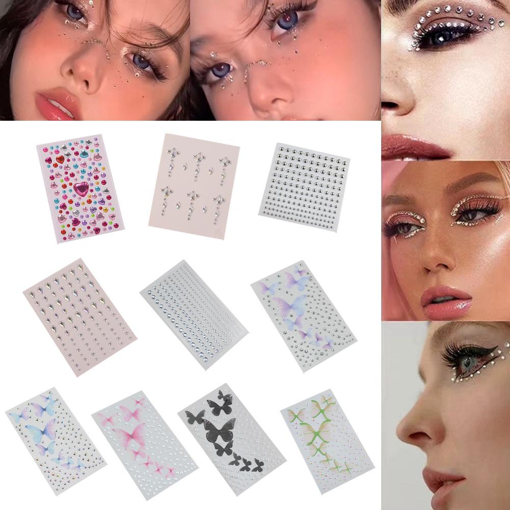 Butterfly Sticker Accessories Christmas Face Sticker Tear Stage Corner Eye Bright Face Makeup D L6Q1