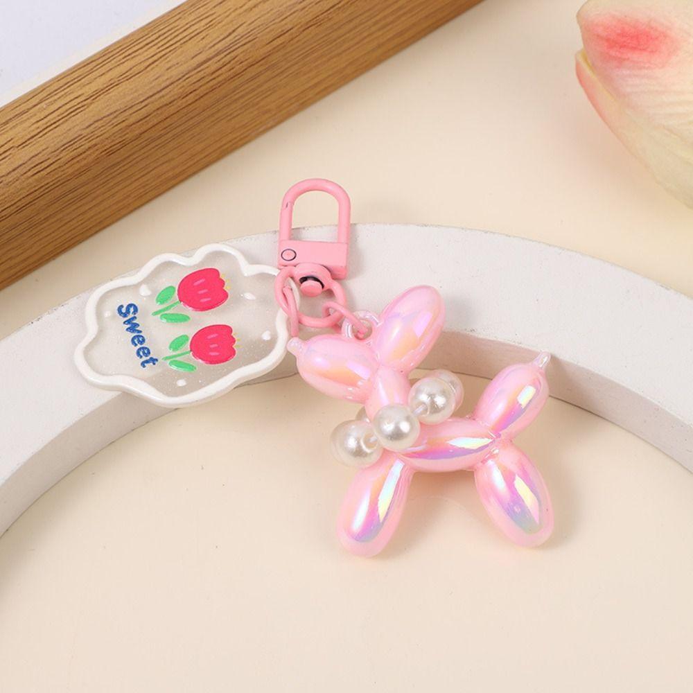 Акриловый желейный брелок в виде воздушного шара в виде собаки, милый кулон в виде тюльпана, брелок в виде щенка Kawaii, ювелирное изделие, подарок