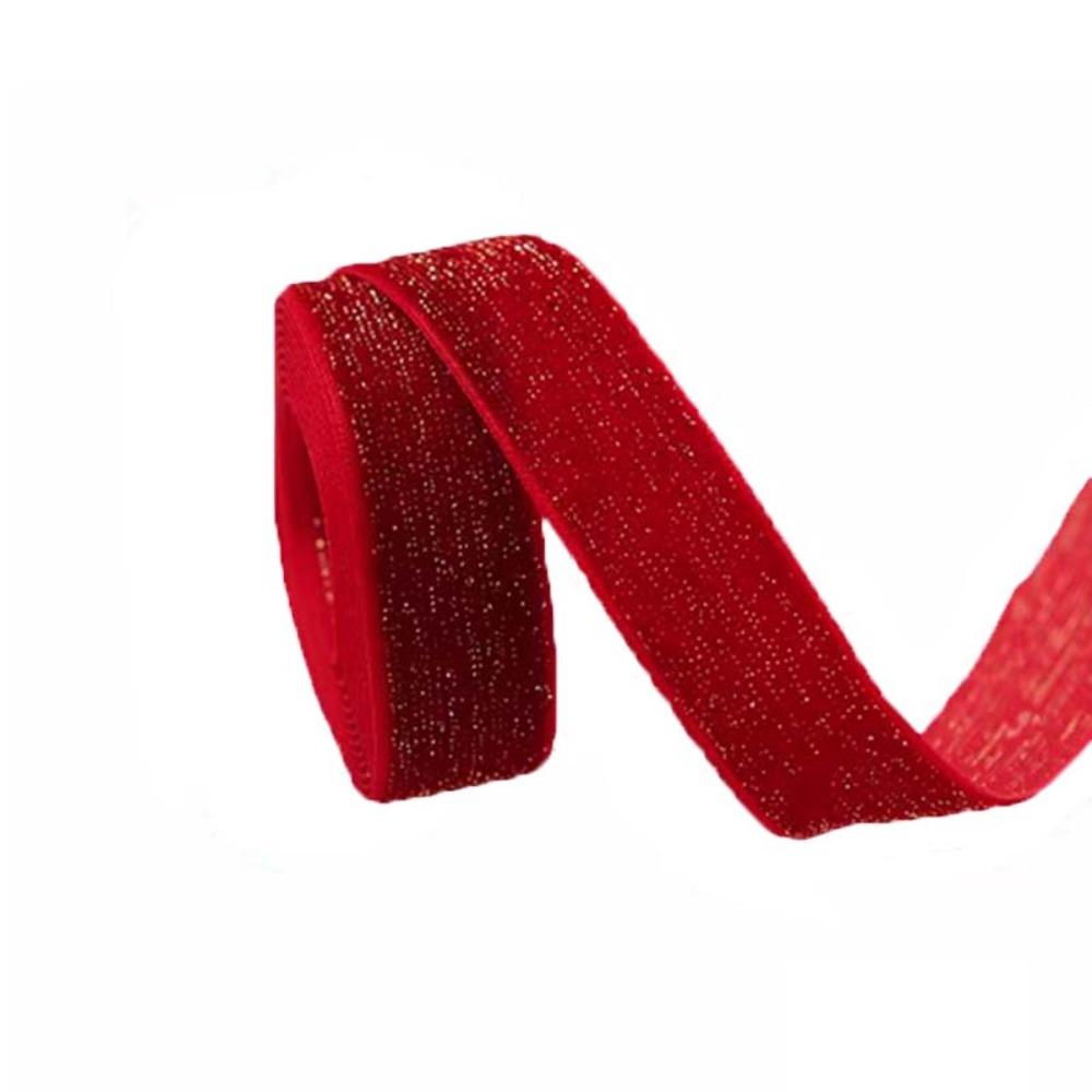Glitter Christmas Velvet Ribbon 5 Yards Bow Ribbon Gift Box Packaging Ribbon  Wrapping