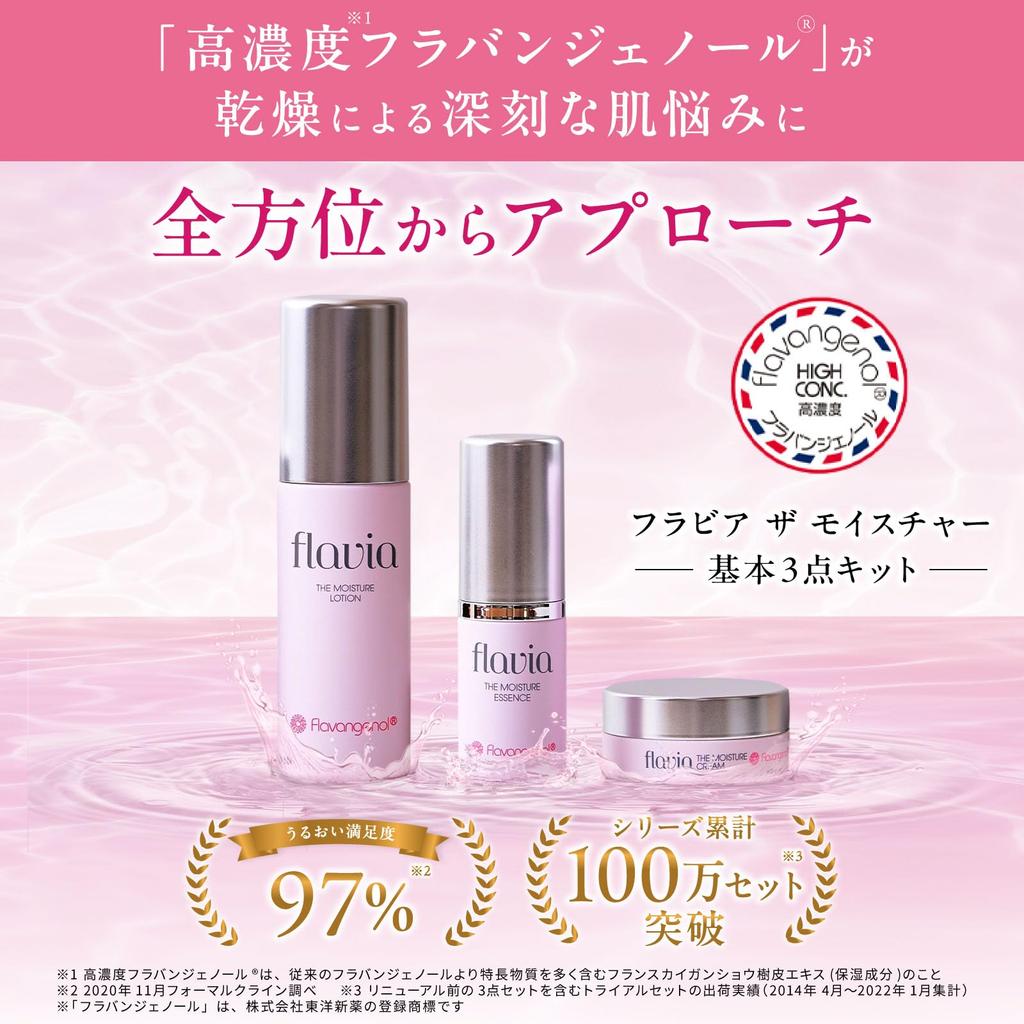 Увлажняющий базовый набор Flavia высококонцентрированный лосьон-крем с флавангенолом, 3 предмета (60мл) (20мл) (15g)