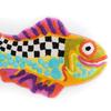 Ugly Fish Design Bathroom Mat Colorful, Absorbent, Thickened Shower Floor Mat with Checkered Patterns, Machine Washable, FadeResistant, for Bathroom