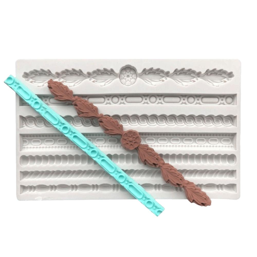 Embossed Pattern Silicone Fondant Mold Non Stick Lace Chain Mold Clay Mold Fondant Gumpaste