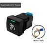 12V Green White LED Backlit Push Button Switch Power Horn Fixed Momentary Type For Toyota Prado 150 Series Corola Camry RAV4