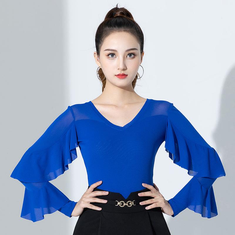 Женский комбинезон для латиноамериканских танцев с длинными рукавами - современный, национальный стандарт, одежда для выступлений на осень/зиму