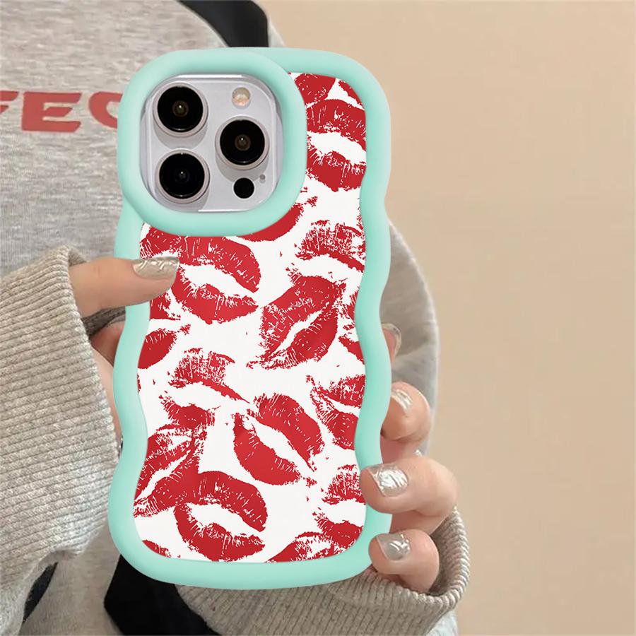Ретро и сексуальный чехол с принтом красных губ для iPhone 11 13 12 17 Air 16 Pro Max 14 15 Plus XR 8 Мягкая крышка для телефона