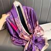 180*90CM Fashion Dustproof Big Bandanna Popular Satin Finish Silk Shawls Scarves Luxury Print Sunscreen Beach Towel
