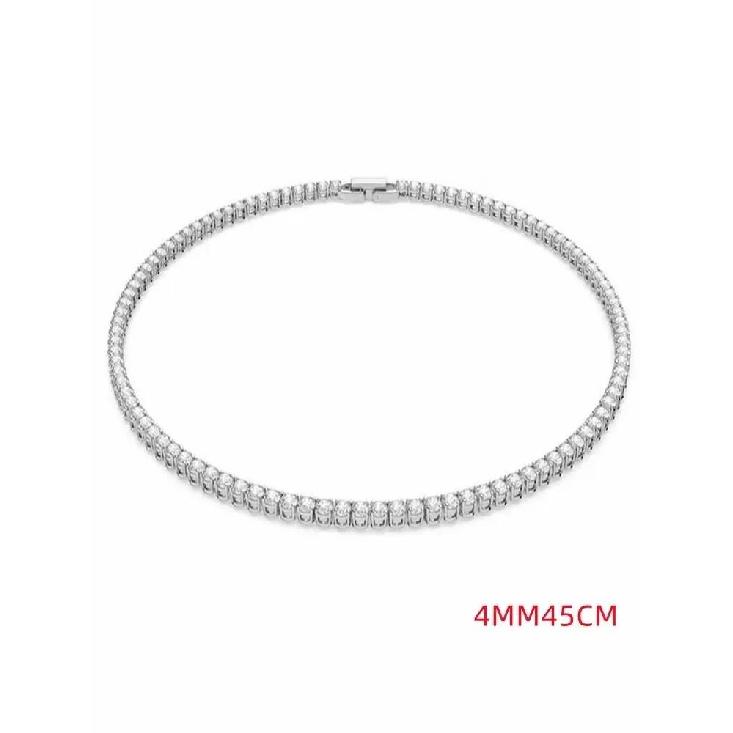 925Sterling Silver Necklace Zircon Chain Necklace Women Fashion Simple Engagement Wedding Charm Jewelry 2MM/4MM 40-50CMGood product