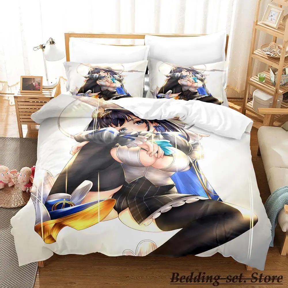 Ouro Kronii Bedding Set Single Twin Full Queen King Size Bed Set Adult Kid Bedroom Duvetcover Sets Anime Parure De Lit Bed