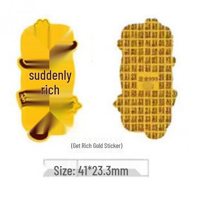 Gold-Plated Wealth & Prosperity Phone Sticker Set - Princess New Year & God of Wealth Designs