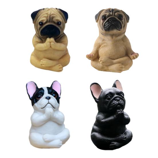 Йога Медитация Собака Орнамент Сидящий Мопс Фигурка Статуэтка Скульптура Животного В помещении На открытом воздухе Сад Дом Офис Настольное украшение
