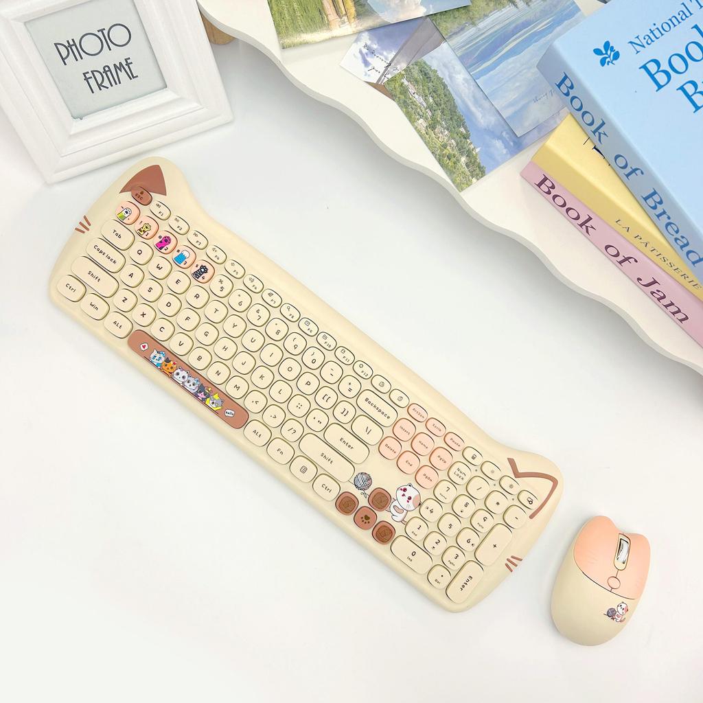 Беспроводная клавиатура и мышь 2.4G, привлекательная офисная клавиатура с привлекательным внешним видом