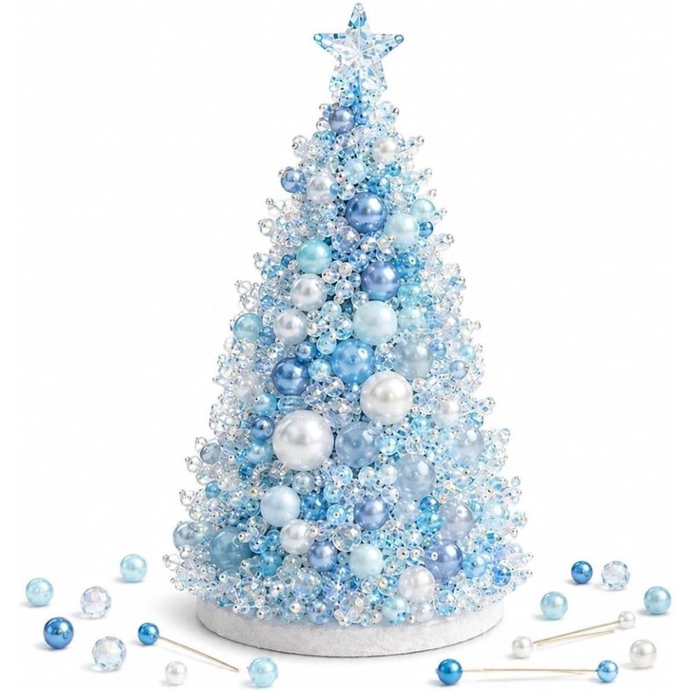Educational Dreamy Beaded Christmas Tree DIY Kit Sparkling Mini Bead Weaving Set Beginner-Friendly