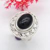 Дизайнерское эффектное кольцо ручной работы из стерлингового серебра 925 пробы с черным ониксом и драгоценным камнем