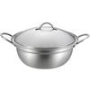 Takei Ukibutsu Seisakusho YS-100 Silver Stainless Steel Shabu-Shabu Pot, 24cm, Compatible with All Heat Sources, Made In Japan