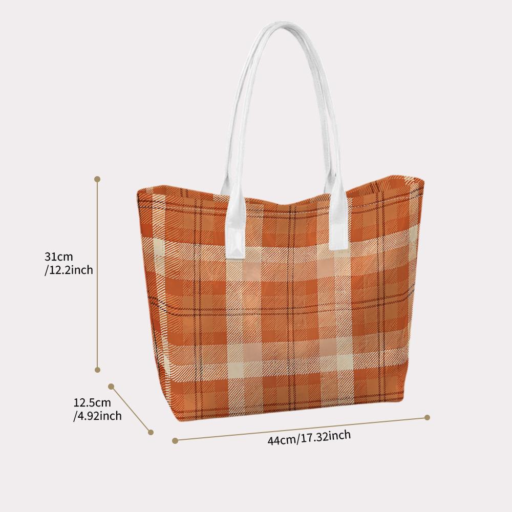 Plaid Tote Bag Fashion Large Capacity Handbag Casual Shoulder Bag for Daily Use