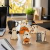 Charming Entrance Countertop Decor Halloween Cute Ghost Sign, Pumpkin Tombstone Wooden Plaque Rustic Spooky Party Centerpiece for Tiered Tray