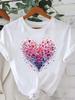 (Asian Size) Women Printed Lady Casual Short Sleeve T Tee Top Clothing Sweet Love Trend 90s Shirt Fashion Female Graphic T-shirts