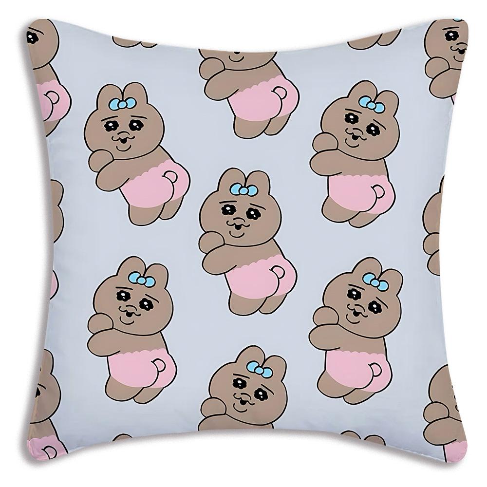 Cute Cartoon O-Opanchu Usagi Pillow Covers Cartoon Sofa Decorative Home Double-sided Printing Short Plush Cute Cushion Cover