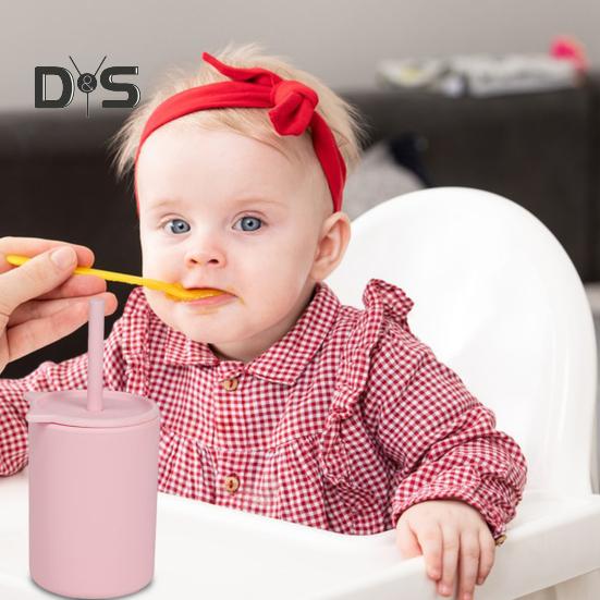150 мл детские кружки с крышкой и трубочками многоразовые непроливающиеся кружки для детей небьющиеся силиконовые детские кружки-непроливайки для дома, школы, кухни
