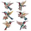 Yousheng 2D Acrylic Hummingbird Hanging Decoration Indoor Outdoor Garden Yard Window Wall Hanging Flat Flower Colorful Bird Ornament